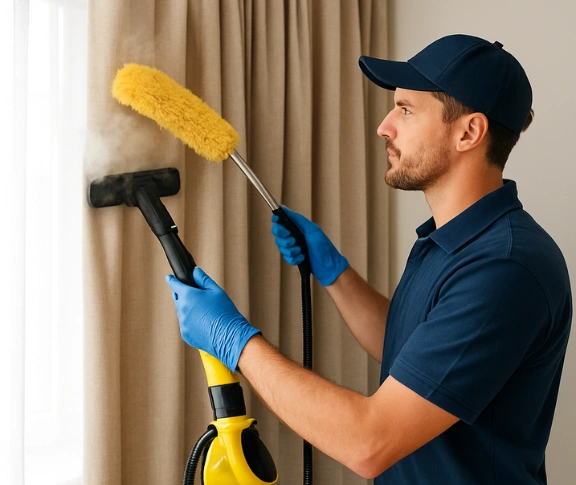 Trusted curtain steam cleaning technician Matty Curtain Cleaning moodlu QLD