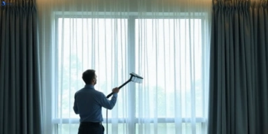 Commercial curtain steam cleaning service moodlu hotels offices