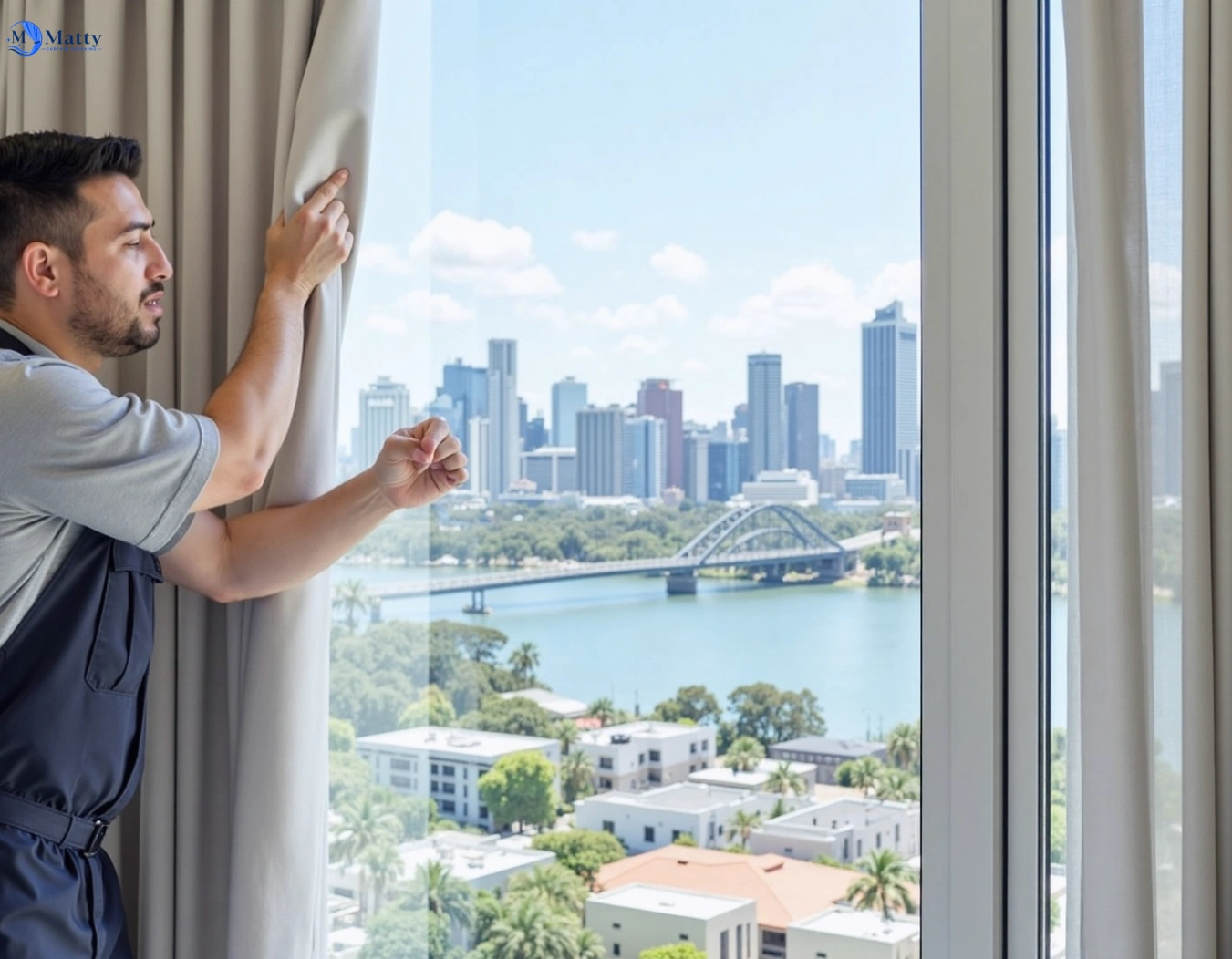 Professional curtain steam cleaning service moodlu QLD by Matty Curtain Cleaning