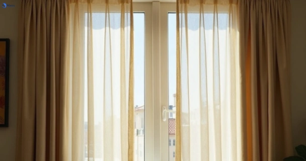 Dusty and dull curtains in moodlu before steam cleaning